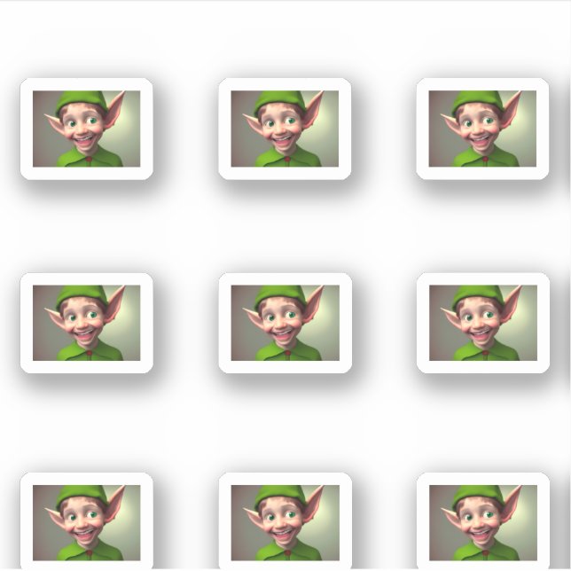 Funny Elf Christmas Gift Holiday Sticker (Front)