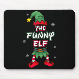 Funny Elf Christmas Pajamas Pjs Matching Family Gr Mouse Pad
