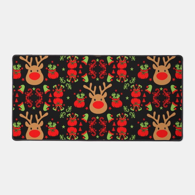 Funny Elf Christmas Wrapping Desk Mat (Front)