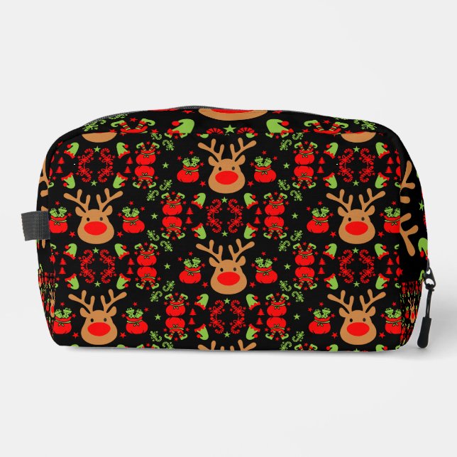 Funny Elf Christmas Wrapping Dopp Kit (Front)