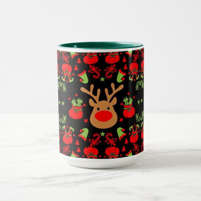 Funny Elf Christmas Wrapping Mug (Center)