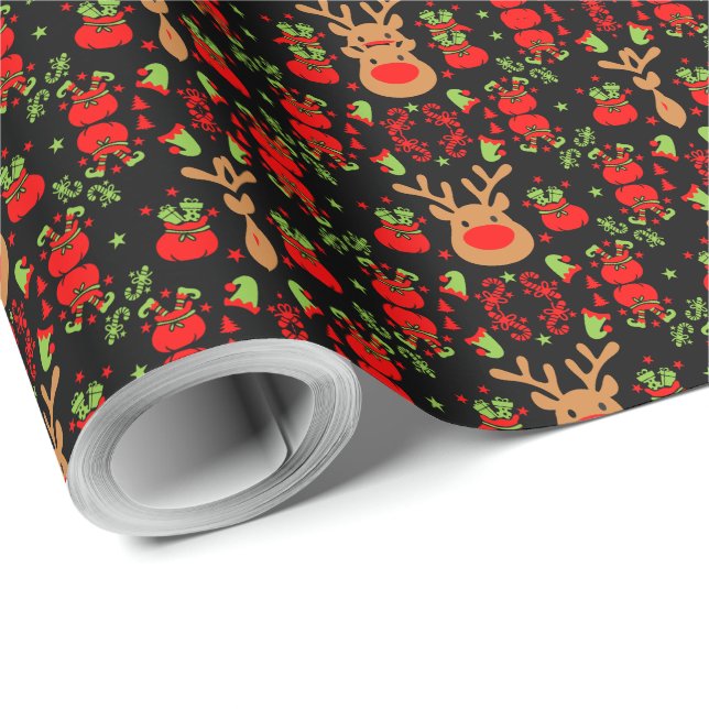 Funny Elf Christmas Wrapping Paper (Roll Corner)