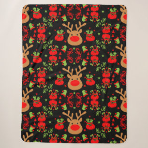 Funny Elf Christmas Wrapping Sherpa Blanket