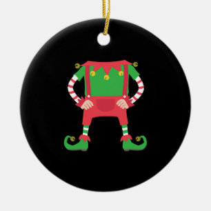 Funny Elf costume Funny Santa Christmas Ceramic Ornament