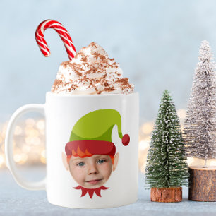 Funny Elf Face Christmas Mug