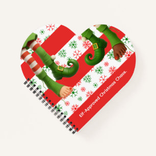 Funny Elf Faces & Legs North Pole Fun Christmas Notebook