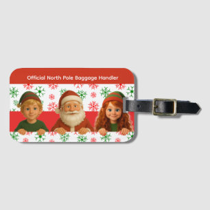 Funny Elf Faces & Legs North Pole Travel ChristmAS Luggage Tag