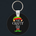 Funny Elf Family Christmas Crafty Elf Sweater Matc Key Ring<br><div class="desc">Funny Elf Family Christmas Crafty Elf Sweater Matching Elf</div>
