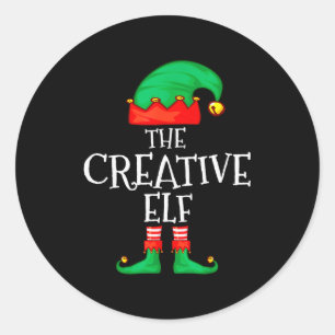 Funny Elf Family Christmas Creative Elf Sweater Me Classic Round Sticker