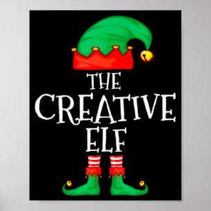 Funny Elf Family Christmas Creative Elf Sweater Me Poster