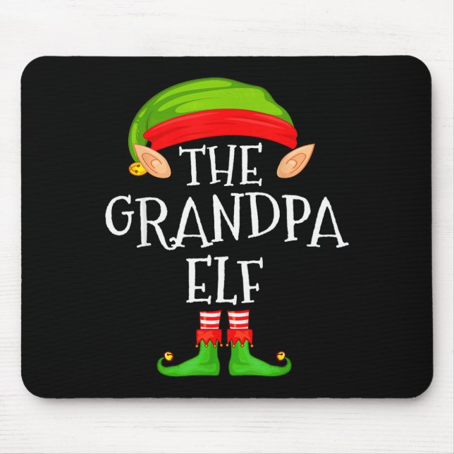 Funny Elf Family Christmas Grandpa Elf Sweater Mat Mouse Pad (Front)