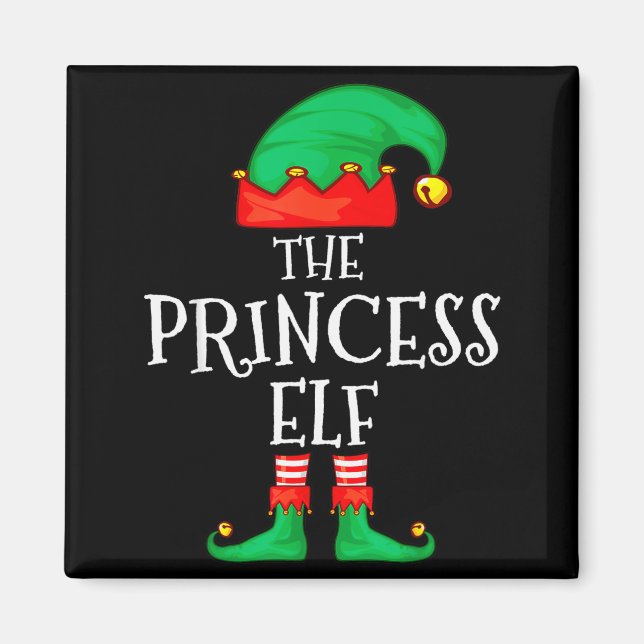 Funny Elf Family Christmas Princess Elf Sweater Me Magnet (Front)