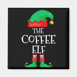 Funny Elf Family Christmas The Coffee Elf Sweater  Magnet