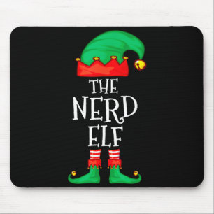 Funny Elf Family Christmas The Nerd Elf Sweater Me Mouse Pad