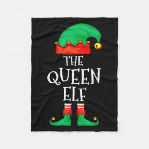Funny Elf Family Christmas The Queen Elf Sweater M Fleece Blanket