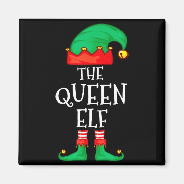 Funny Elf Family Christmas The Queen Elf Sweater M Magnet (Front)