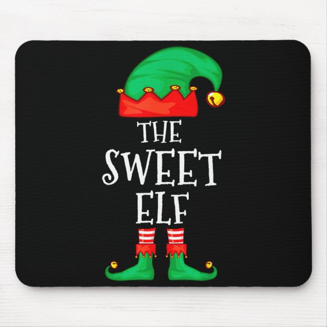 Funny Elf Family Christmas The Sweet Elf Sweater M Mouse Pad (Front)