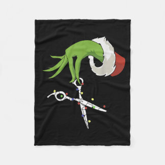 Funny Elf Hands Hair Stylist Hairdresser Scissor B Fleece Blanket