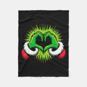 Funny Elf Heart Hands Love Christmas  Fleece Blanket