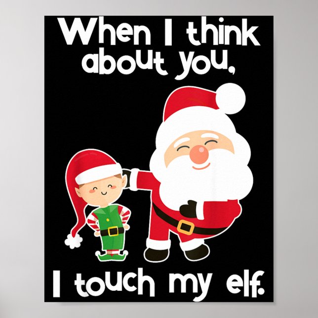 Funny Elf Inappropriate Adult Humor Christmas Gift Poster (Front)