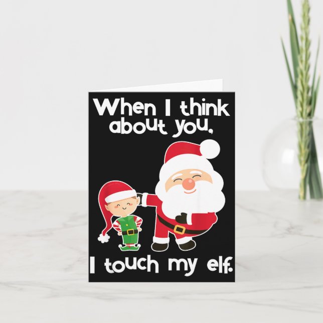 Funny Elf Inappropriate Adult Humour Christmas Gif Card (Front)