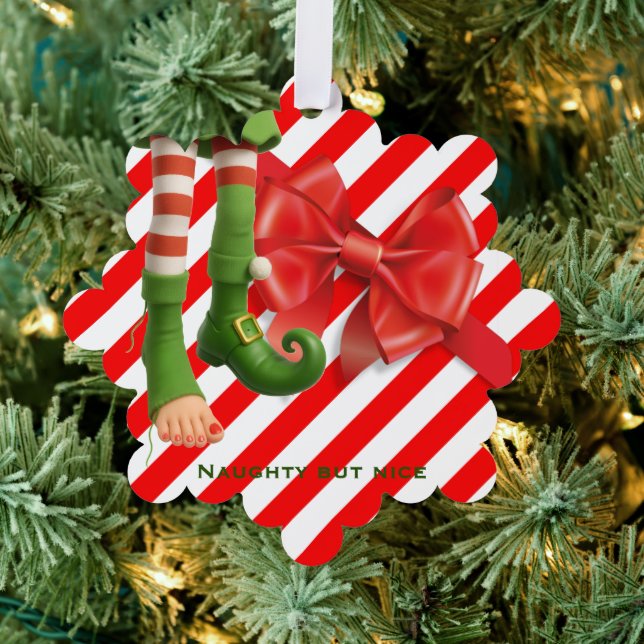 Funny Elf Legs Holiday Card | North Pole Mischief  (Insitu (Tree))