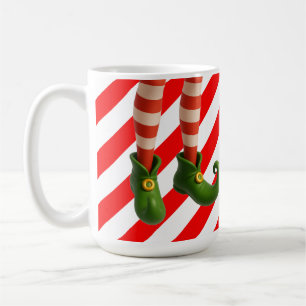 Funny Elf Legs Holiday Card   North Pole Mischief  Coffee Mug