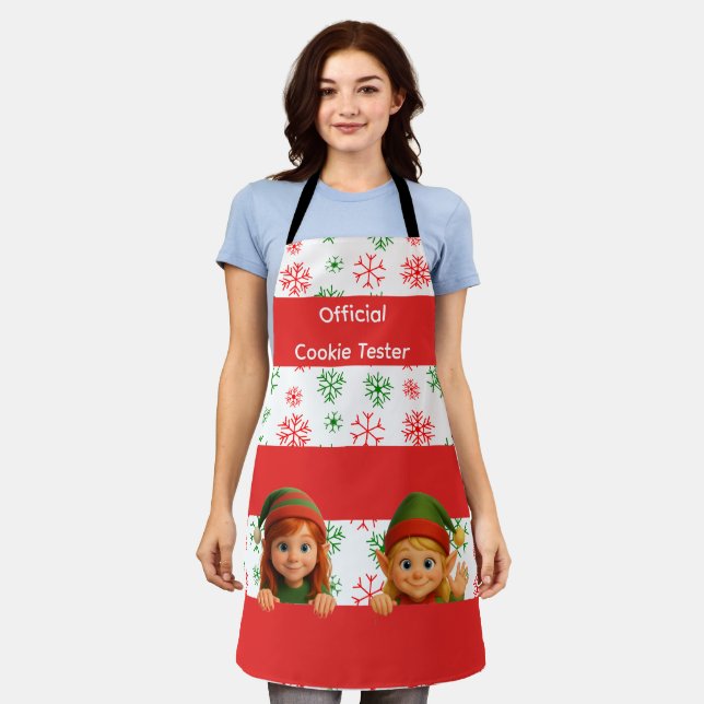 Funny Elf Legs | North Pole Fun Christmas Apron (Worn)