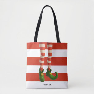 Funny Elf Legs North Pole Fun Christmas Tote Bag