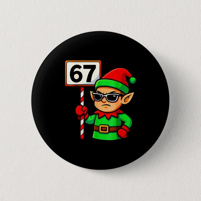 Funny Elf Six Seven 6 7 Meme Christmas Costume 67  Cm Round Badge (Front)