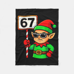 Funny Elf Six Seven 6 7 Meme Christmas Costume 67 Fleece Blanket