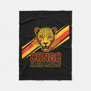 Funny Eloko Makasi Leopard Dr Congo Boys Vacay Fleece Blanket