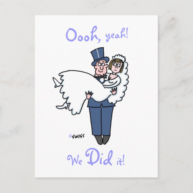Funny Elopement Announcement Postcard Template (Front)