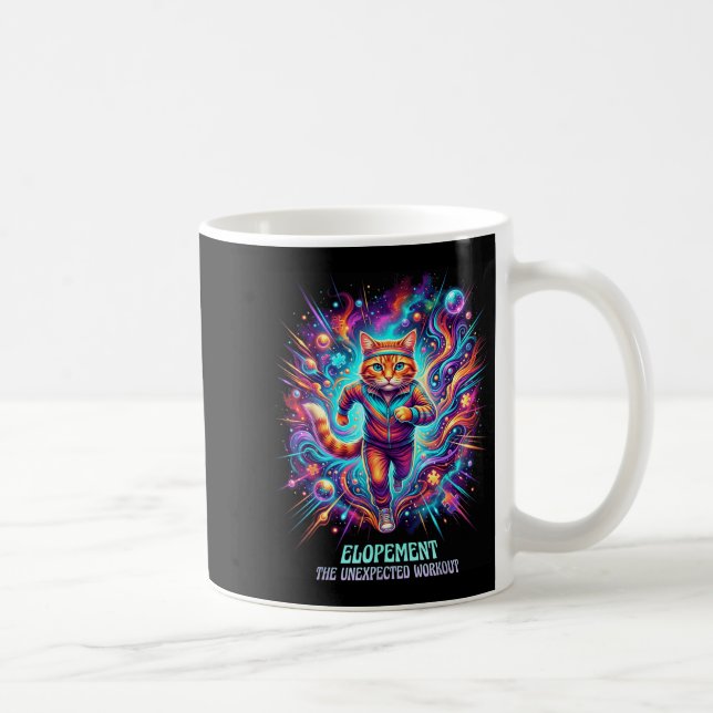 Funny Elopement The Unexpected Workout Retro Cat Coffee Mug (Right)