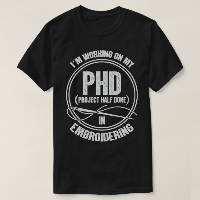 Funny Embroidering Embroiderer Gift T-Shirt (Design Front)