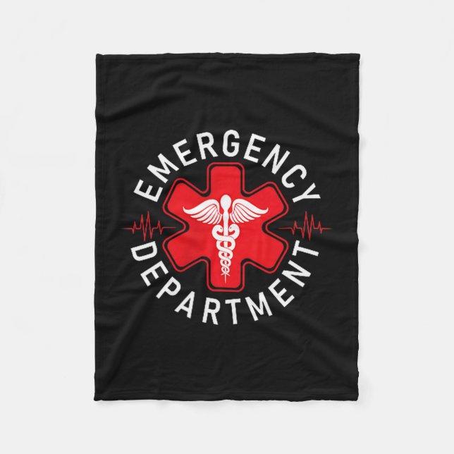 Funny Emergency Department Emergency Room Nurse Ed Fleece Blanket (Front)