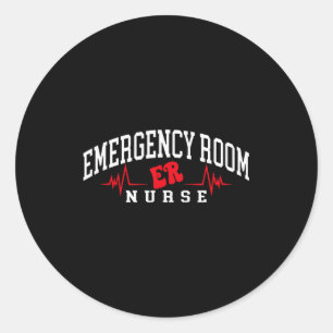Funny emergency department emergency room nurse er classic round sticker