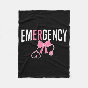 Funny Emergency Department Emergency Room Nurse Er Fleece Blanket