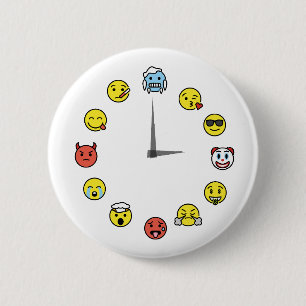 Funny Emoji Clock Pin Button