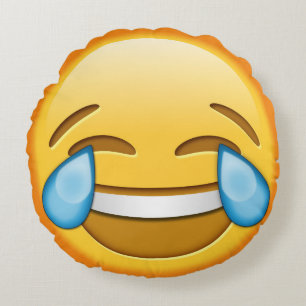 Funny Emoji Throw Pillow with laughing emoji