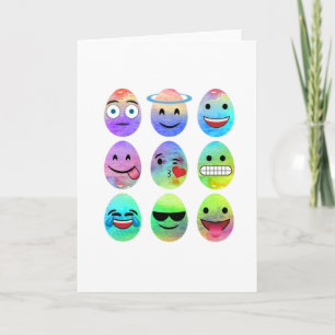 Funny Emojis, Easter Emoji Eggs, Emoticon Egg Holiday Card