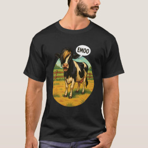 Funny Emoo Cow Halloween Goth Punk Grunge Style T-Shirt