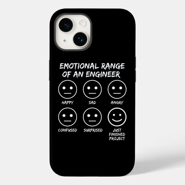 Funny Emotional Range Of An Engineer Fan Faces Case-Mate iPhone Case (Back)