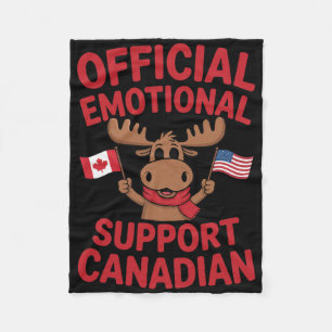 Funny Emotional Support Canadian Hockey Player Coa Fleece Blanket
