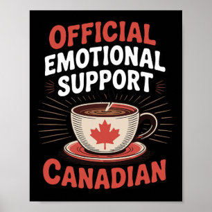 Funny Emotional Support Canadian Hockey Player Coa Poster