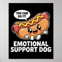 Funny Emotional Support Hot Dogs Pun Motivational