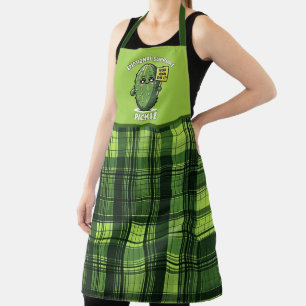 Funny emotional support pickle pun lovers  apron