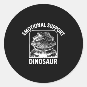 Funny Emotional Suprt Dinosaur  Classic Round Sticker
