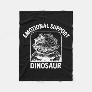 Funny Emotional Suprt Dinosaur  Fleece Blanket
