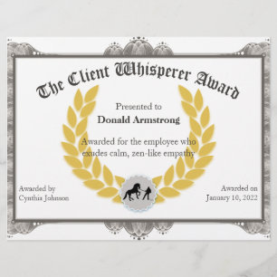 Funny Employee Award - Client Whisperer